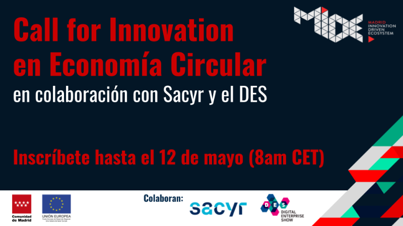 Call for Innovation MIDE en Economía Circular en colaboración con Sacyr y el Digital Enterprise Show
